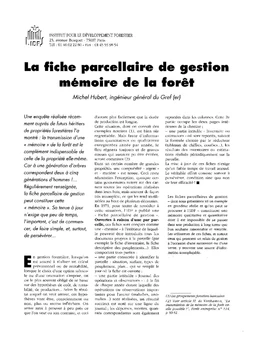 Lot de 20 fiches parcellaires de gestion